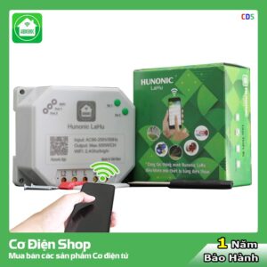 Công tắc điều khiển từ xa bằng điện thoại Hunonic Lahu 2 kênh (công nghệ 4.0)
