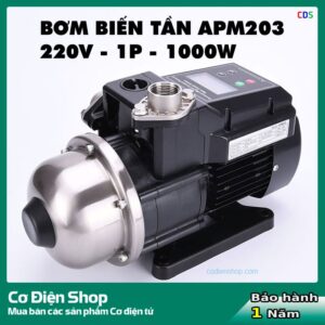 Bơm tăng áp biến tần APM203 - 220V 1P 1000W - Động cơ nam châm vĩnh cữu siêu bền - Bảo hành 1 Năm