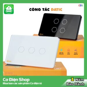 Công tắc cảm ứng Hunonic Datic - Điều khiển từ xa bằng điện thoại - Kết nối wifi - Hẹn giờ thông minh - 1 2 3 4 nút - 2 màu đen trắng