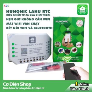 Công tắc thông minh [ĐIỀU KHIỂN TỪ XA] Hunonic Lahu 4 Kênh RTC - Điều khiển qua Wifi, Bluetooth - Hẹn giờ không cần wifi